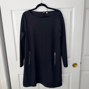 GAP Black Long Sleeve Dress with Zipper Details